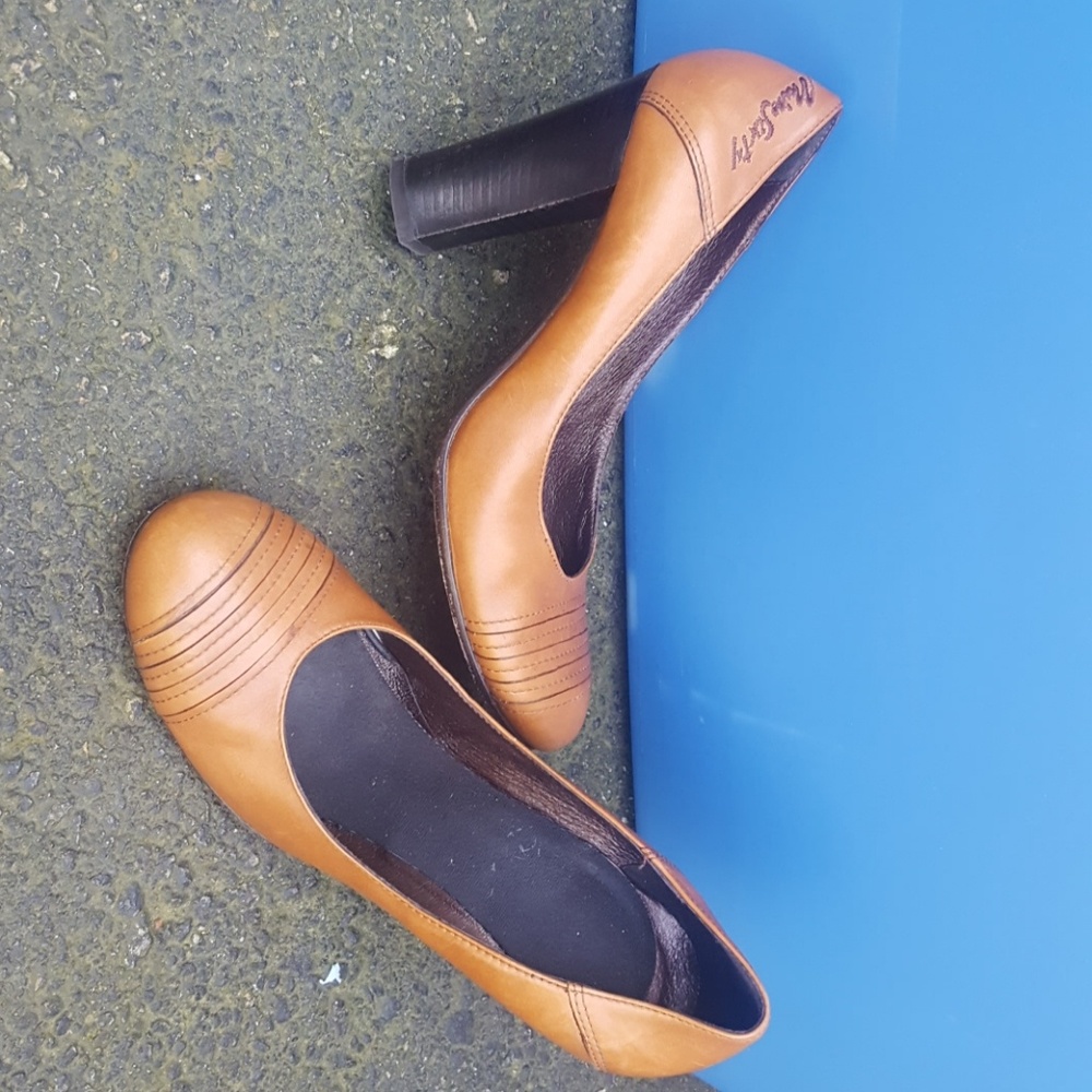 Miss Sixty ,Size 38 (8), cognac, 4 inch heels